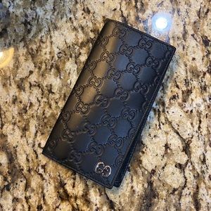 Men’s Gucci GG guccissima long wallet black